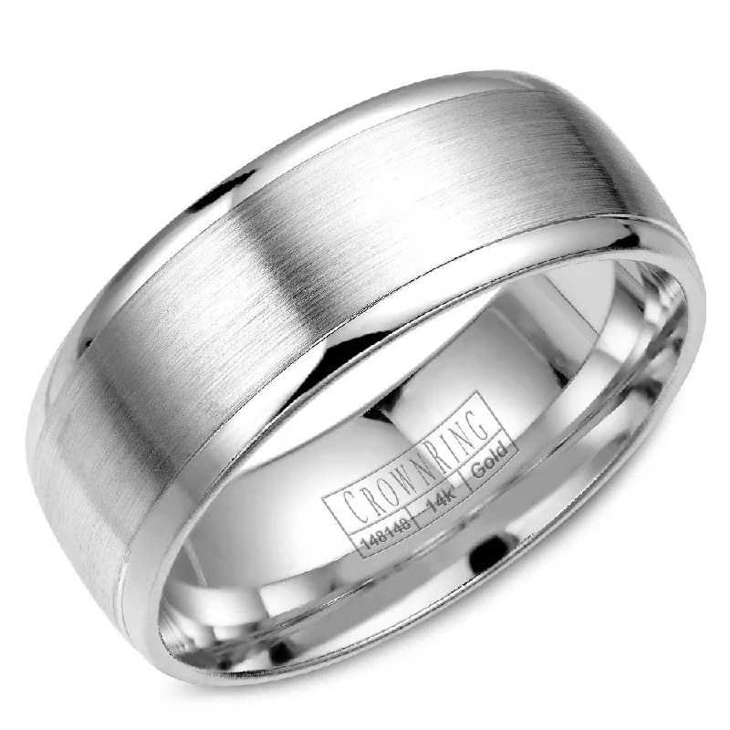 Grab Your Favorite Jewelry At The Lowest Prices CrownRing 8MM Wedding Band with Brushed Center WB-7023 Grab Your Favorite Jewelry At The Lowest Prices CrownRing 8MM Wedding Band with Brushed Center WB-7023