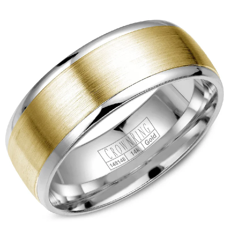 Best Jewelry Deals – Shop Premium Pieces At Great Prices CrownRing 8MM White Gold Wedding Band with Yellow Gold Brushed Center WB-7068 Best Jewelry Deals – Shop Premium Pieces At Great Prices CrownRing 8MM White Gold Wedding Band with Yellow Gold Brushed Center WB-7068