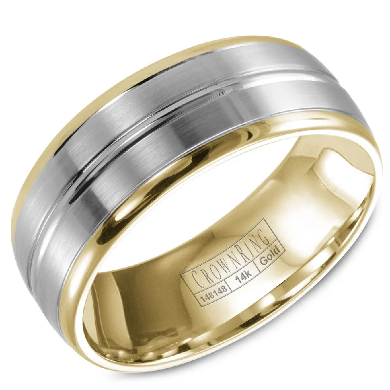 The Perfect Accessory For Less – Jewelry Sale Live CrownRing 8MM Yellow Gold Wedding Band with White Gold Brushed Center WB-9093 The Perfect Accessory For Less – Jewelry Sale Live CrownRing 8MM Yellow Gold Wedding Band with White Gold Brushed Center WB-9093