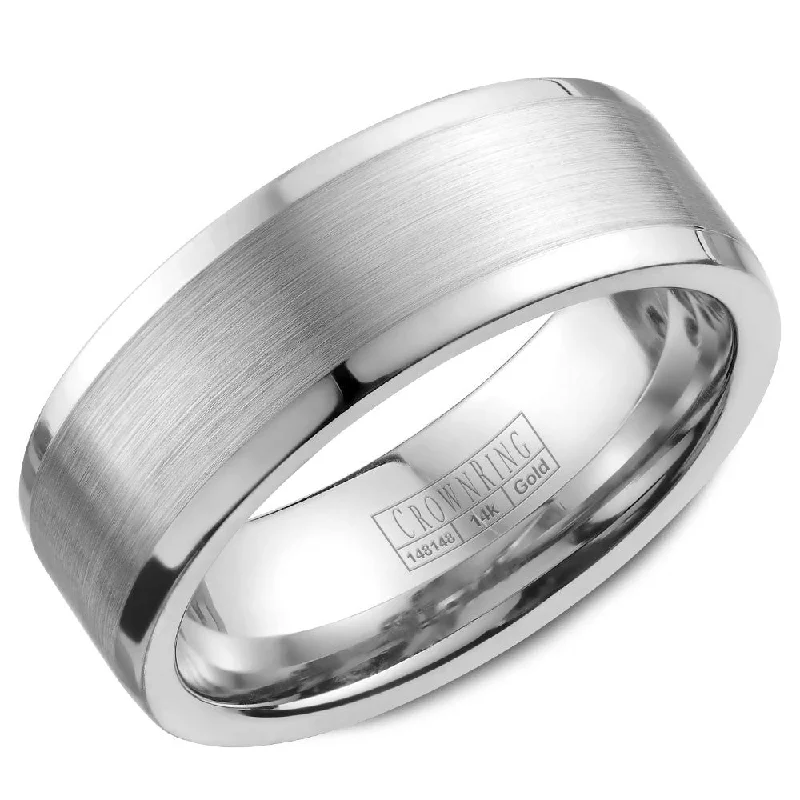 Fashion-Forward Jewelry At Incredible Prices CrownRing 8MM Wedding Band with Brushed Center WB-9845 Fashion-Forward Jewelry At Incredible Prices CrownRing 8MM Wedding Band with Brushed Center WB-9845