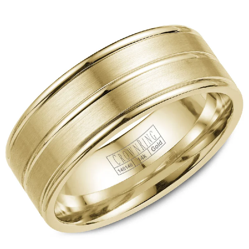The Biggest Jewelry Sale Of The Year Is Here CrownRing 8MM Yellow Gold Wedding Band with Brushed Finish WB-9901Y The Biggest Jewelry Sale Of The Year Is Here CrownRing 8MM Yellow Gold Wedding Band with Brushed Finish WB-9901Y