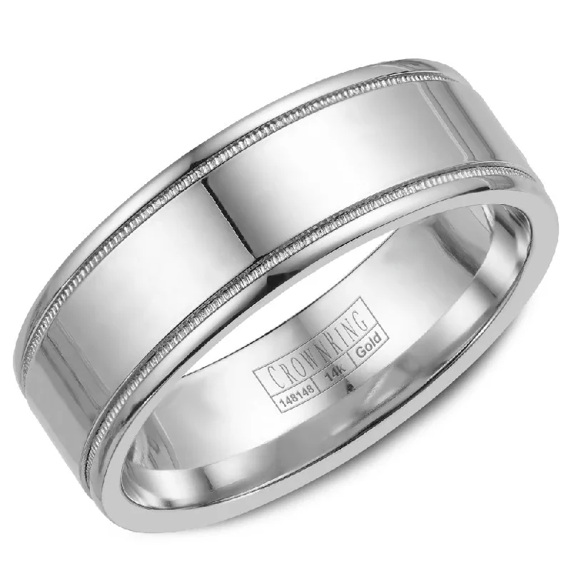 Shop Fine Jewelry With Exclusive Savings CrownRing 8MM Wedding Band with Milgrain Detailing WB-6815 Shop Fine Jewelry With Exclusive Savings CrownRing 8MM Wedding Band with Milgrain Detailing WB-6815
