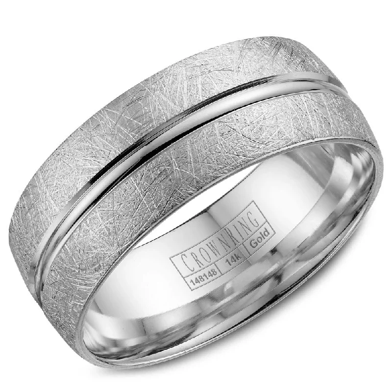 Huge Markdowns On Premium Jewelry Styles CrownRing 8MM Wedding Band with Textured Finish WB-7935 Huge Markdowns On Premium Jewelry Styles CrownRing 8MM Wedding Band with Textured Finish WB-7935