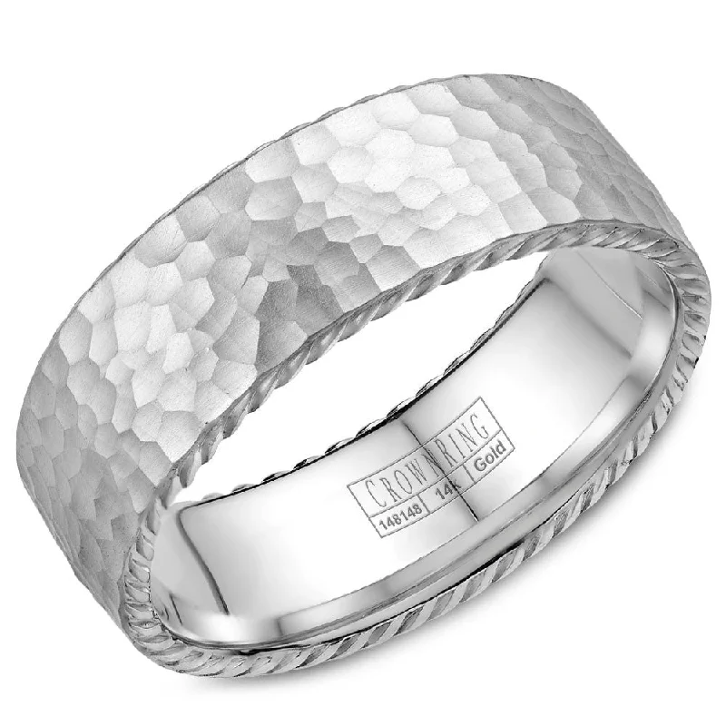 Special Jewelry Deals – Upgrade Your Collection CrownRing 8MM Wedding Band with Hammered Finish & Rope Detailing WB-004R8W Special Jewelry Deals – Upgrade Your Collection CrownRing 8MM Wedding Band with Hammered Finish & Rope Detailing WB-004R8W
