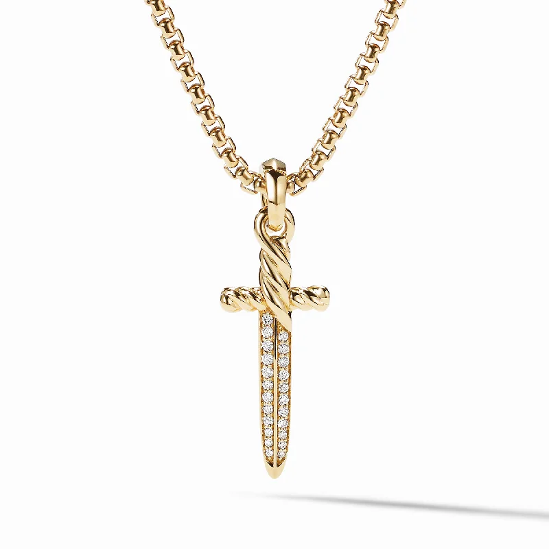 Personalized Jewelry Sale – Unique Pieces At Great Prices Petrvs® Dagger Amulet in 18K Yellow Gold with Diamonds\, 31.5mm Personalized Jewelry Sale – Unique Pieces At Great Prices Petrvs® Dagger Amulet in 18K Yellow Gold with Diamonds\, 31.5mm