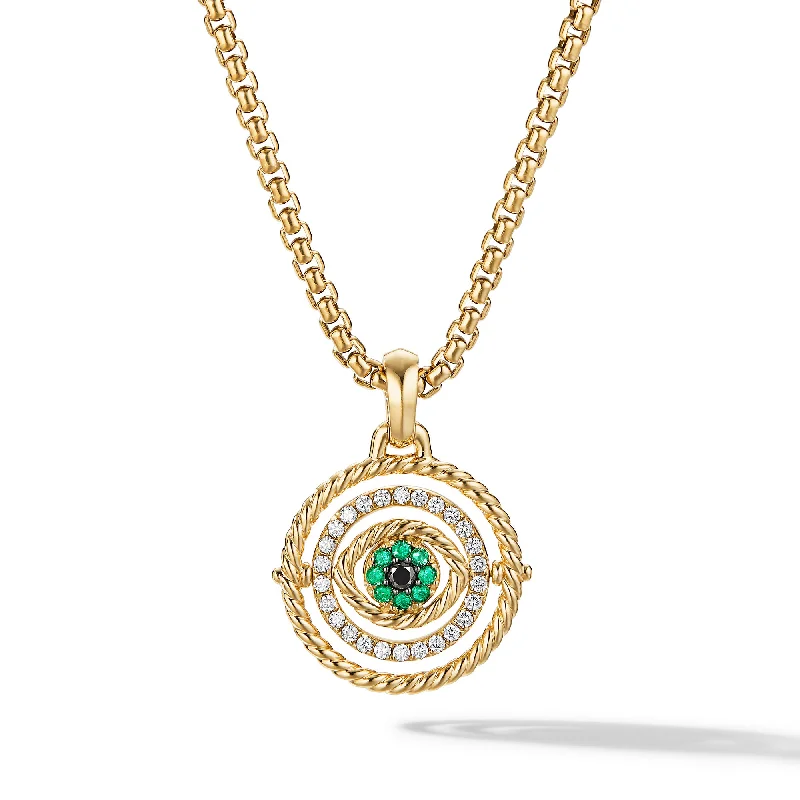 Limited-Time Offer On Elegant Jewelry Pieces Evil Eye Mobile Amulet in 18K Yellow Gold with Pavé Emeralds and Diamonds\, 20.5mm Limited-Time Offer On Elegant Jewelry Pieces Evil Eye Mobile Amulet in 18K Yellow Gold with Pavé Emeralds and Diamonds\, 20.5mm