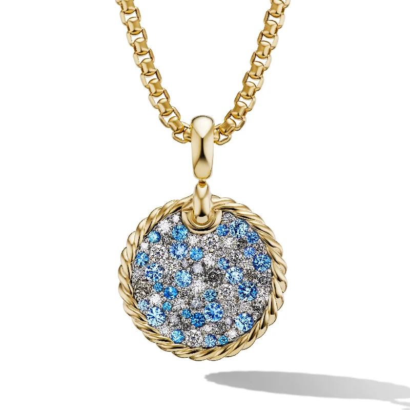 Timeless Elegance, Temporary Discounts – Act Fast DY Elements® Color Pendant in 18K Yellow Gold with Pavé Diamonds and Blue Sapphires\, 30mm Timeless Elegance, Temporary Discounts – Act Fast DY Elements® Color Pendant in 18K Yellow Gold with Pavé Diamonds and Blue Sapphires\, 30mm