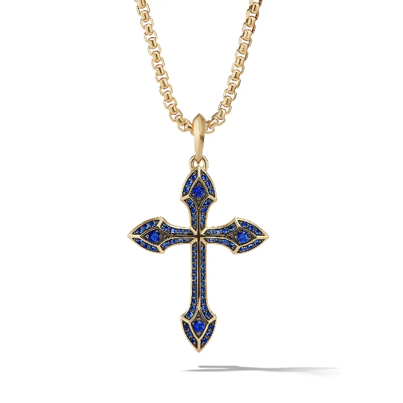 Limited-Time Jewelry Sale – Elegant Styles At Less Gothic Cross Amulet in 18K Yellow Gold with Sapphires\, 36.5mm Limited-Time Jewelry Sale – Elegant Styles At Less Gothic Cross Amulet in 18K Yellow Gold with Sapphires\, 36.5mm