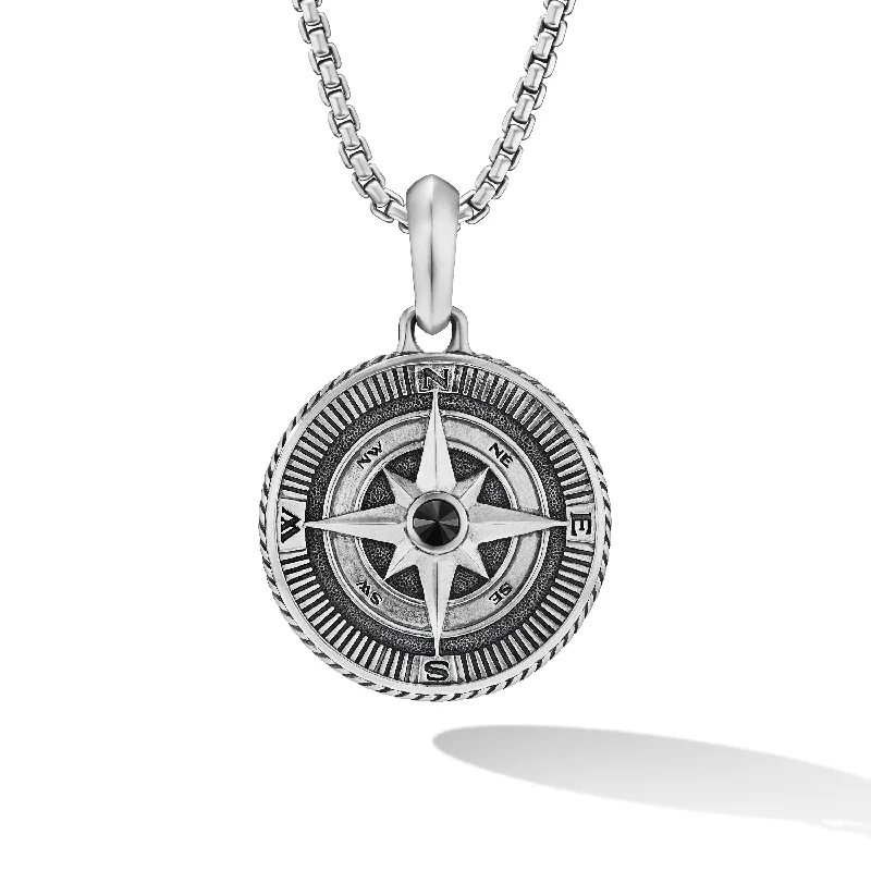 Shop Dazzling Jewelry At The Best Prices Maritime® Compass Amulet in Sterling Silver with Center Black Diamond\, 26.8mm Shop Dazzling Jewelry At The Best Prices Maritime® Compass Amulet in Sterling Silver with Center Black Diamond\, 26.8mm