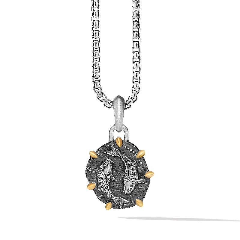 Holiday Jewelry Sale – Perfect Gifts At Great Prices Pisces Amulet in Sterling Silver with 18K Yellow Gold\, 33mm Holiday Jewelry Sale – Perfect Gifts At Great Prices Pisces Amulet in Sterling Silver with 18K Yellow Gold\, 33mm