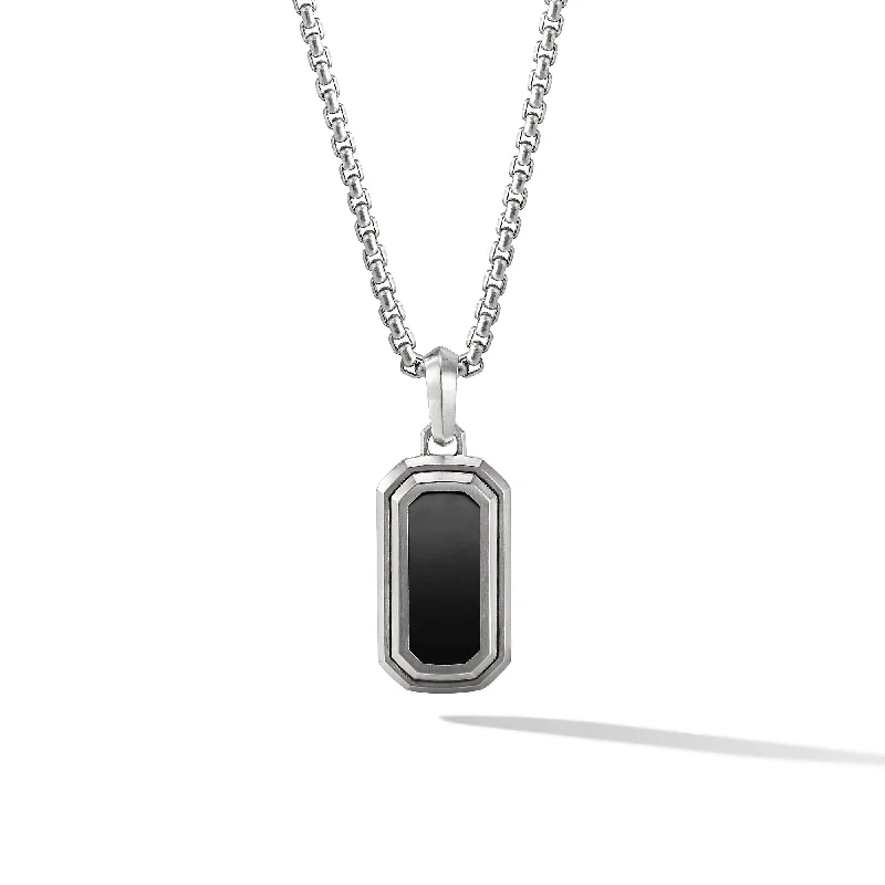 Clearance Sale On High-End Jewelry Collections Deco Amulet in Sterling Silver with Black Onyx\, 31.7mm Clearance Sale On High-End Jewelry Collections Deco Amulet in Sterling Silver with Black Onyx\, 31.7mm