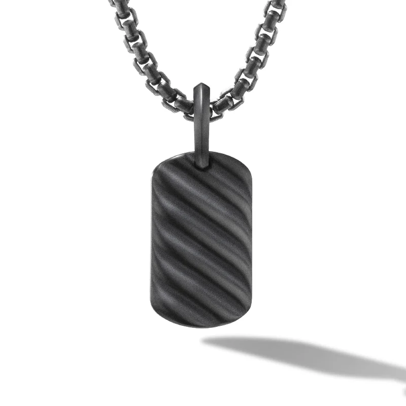 Must-Have Jewelry Pieces At Reduced Prices Sculpted Cable Tag in Black Titanium\, 21mm Must-Have Jewelry Pieces At Reduced Prices Sculpted Cable Tag in Black Titanium\, 21mm