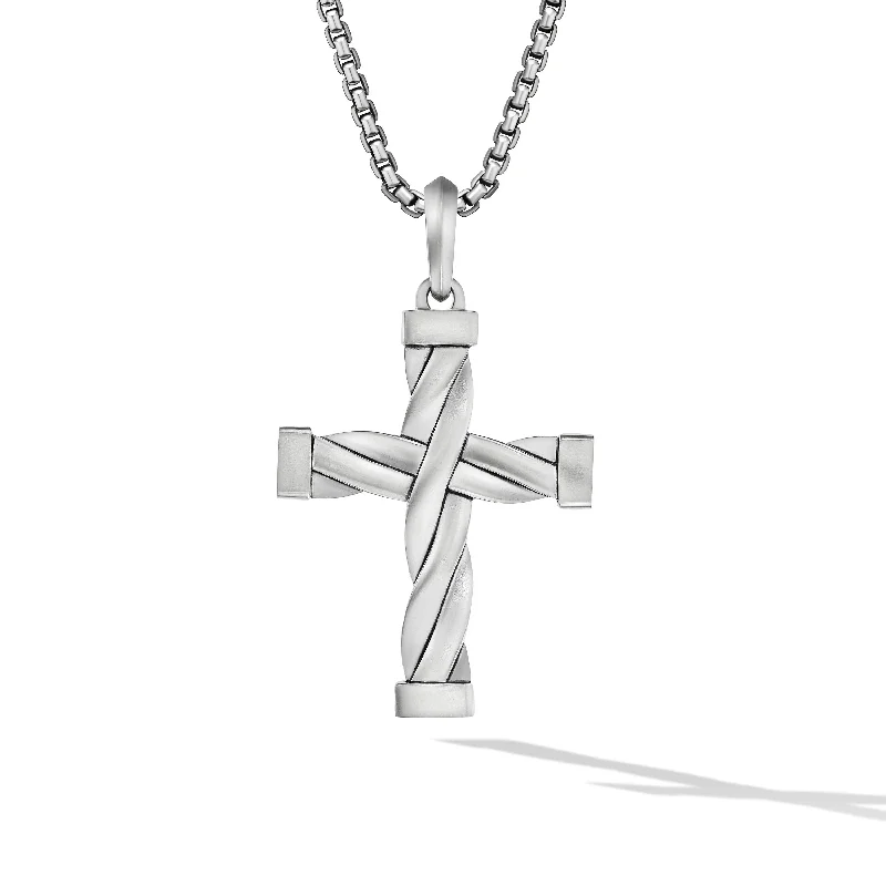 Dainty Floral Jewelry For Feminine Elegance DY Helios™ Cross Pendant in Sterling Silver\, 48mm Dainty Floral Jewelry For Feminine Elegance DY Helios™ Cross Pendant in Sterling Silver\, 48mm