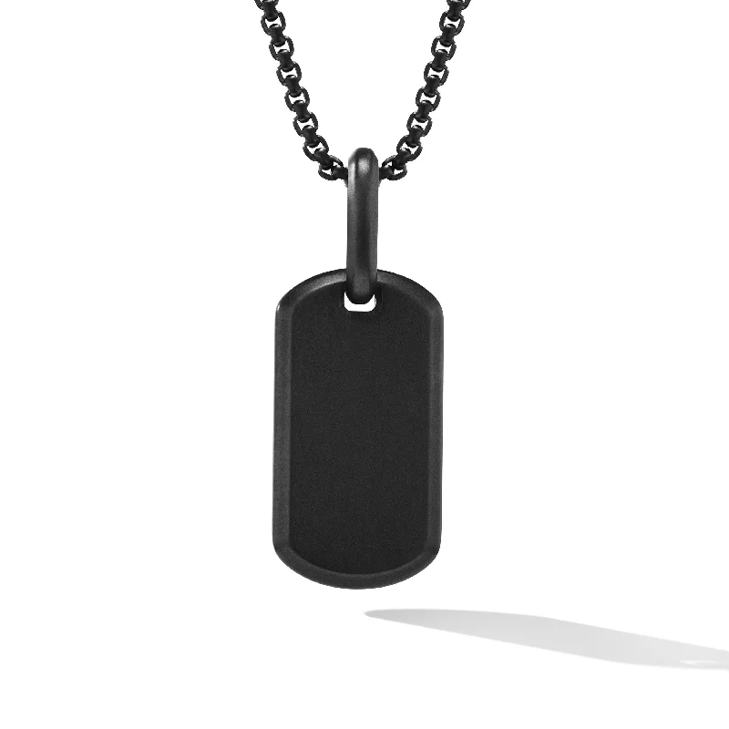 Exclusive Jewelry Sale – Sparkle For Less Chevron Tag in Black Titanium\, 21mm
