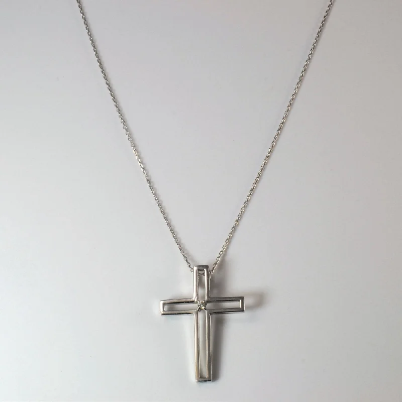 Premium Diamond Jewelry At Once-In-A-Lifetime Discounts 10k White Gold Diamond Cross Necklace | 19" | Premium Diamond Jewelry At Once-In-A-Lifetime Discounts 10k White Gold Diamond Cross Necklace | 19" |