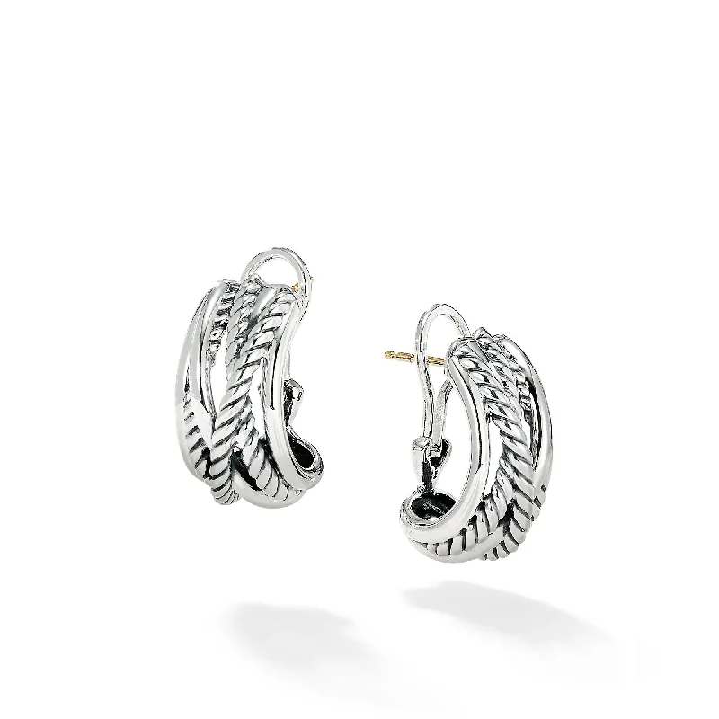 Sparkle For Less – Shop Jewelry Deals Now Crossover Shrimp Earrings in Sterling Silver\, 23mm Sparkle For Less – Shop Jewelry Deals Now Crossover Shrimp Earrings in Sterling Silver\, 23mm