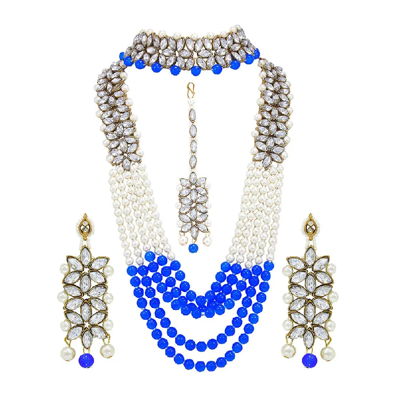 Best Jewelry Sale – Shop Exclusive Designs Now Etnico 18K Gold Plated Traditional 5 Layers Kundan & Pearl Beaded Moti Raani Haar Necklace Jewellery Set For Women (ML164BLCO) Best Jewelry Sale – Shop Exclusive Designs Now Etnico 18K Gold Plated Traditional 5 Layers Kundan & Pearl Beaded Moti Raani Haar Necklace Jewellery Set For Women (ML164BLCO)