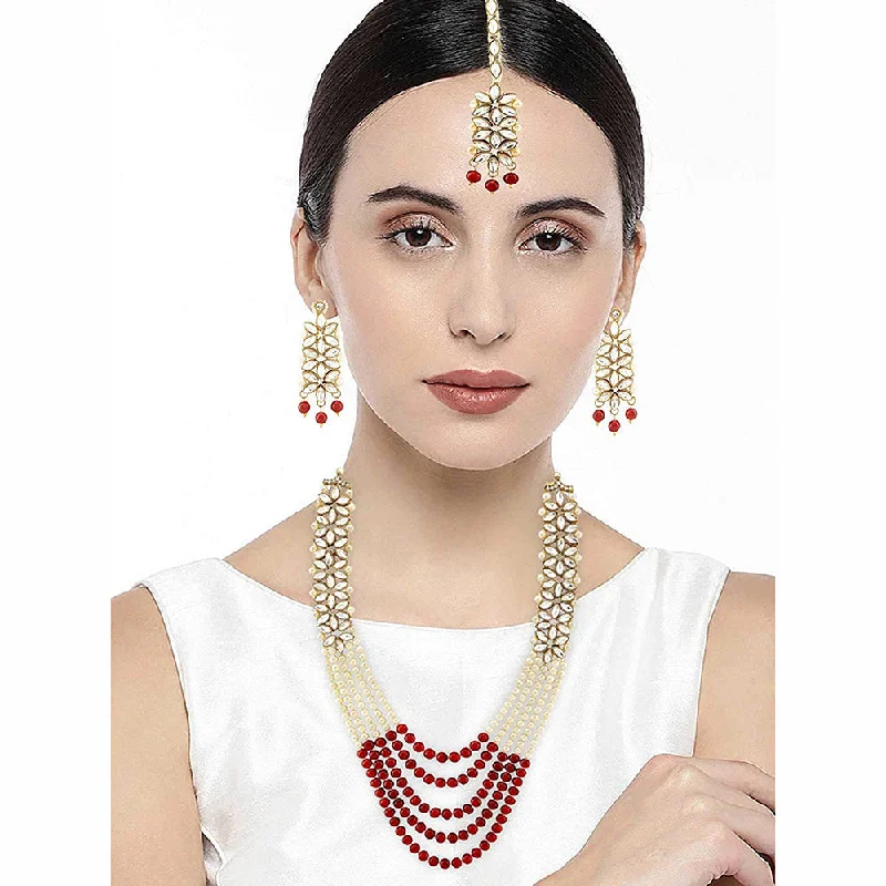 Timeless Beauty, Unbeatable Deals – Jewelry Sale On Etnico 18K Gold Plated Traditional 5 Layers Kundan & Pearl Beaded Moti Raani Haar Necklace Jewellery Set For Women (ML164M) Timeless Beauty, Unbeatable Deals – Jewelry Sale On Etnico 18K Gold Plated Traditional 5 Layers Kundan & Pearl Beaded Moti Raani Haar Necklace Jewellery Set For Women (ML164M)