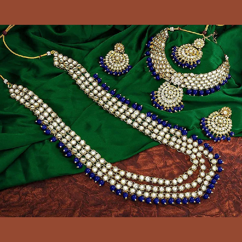 The Perfect Accessory For Less – Jewelry Sale Live Etnico Traditional 18K Gold Plated Kundan & Pearl Studded Bridal Choker Necklace Jewellery Set With Earrings & Maang Tikka for Women (IJ325BL) The Perfect Accessory For Less – Jewelry Sale Live Etnico Traditional 18K Gold Plated Kundan & Pearl Studded Bridal Choker Necklace Jewellery Set With Earrings & Maang Tikka for Women (IJ325BL)