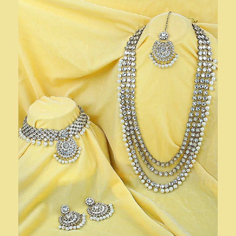 Jewelry Sale – Exclusive Styles At Lower Prices Etnico Traditional 18K Silver Plated Kundan & Pearl Studded Bridal Choker Necklace Jewellery Set With Earrings & Maang Tikka for Women (IJ325S) Jewelry Sale – Exclusive Styles At Lower Prices Etnico Traditional 18K Silver Plated Kundan & Pearl Studded Bridal Choker Necklace Jewellery Set With Earrings & Maang Tikka for Women (IJ325S)