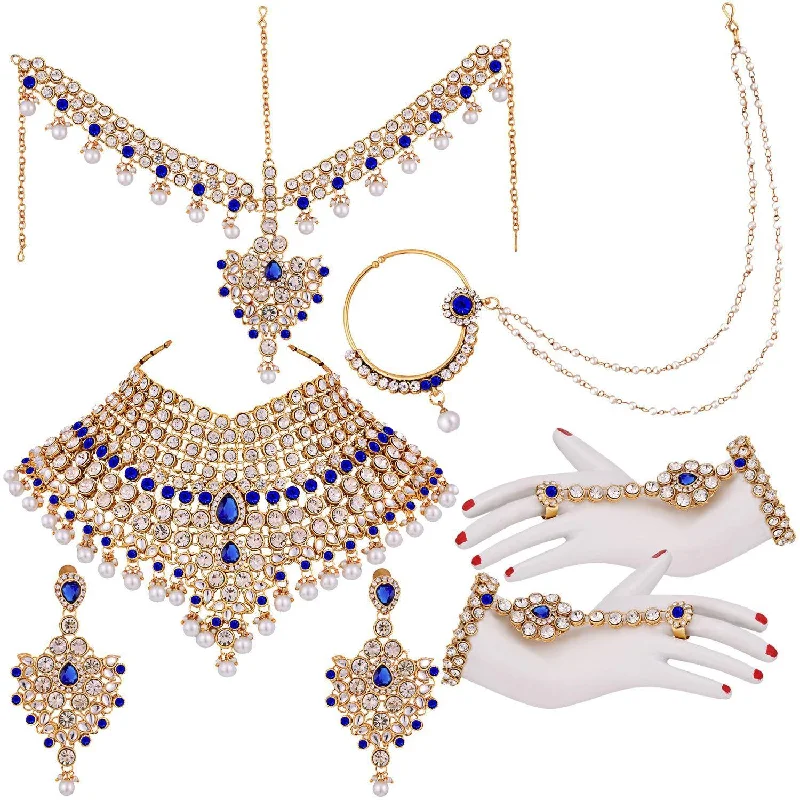 Huge Markdowns On Premium Jewelry Styles Etnico Traditional Gold Plated Kundan Ethnic Bridal Jewellery Set for Women (BLP021BL) Huge Markdowns On Premium Jewelry Styles Etnico Traditional Gold Plated Kundan Ethnic Bridal Jewellery Set for Women (BLP021BL)