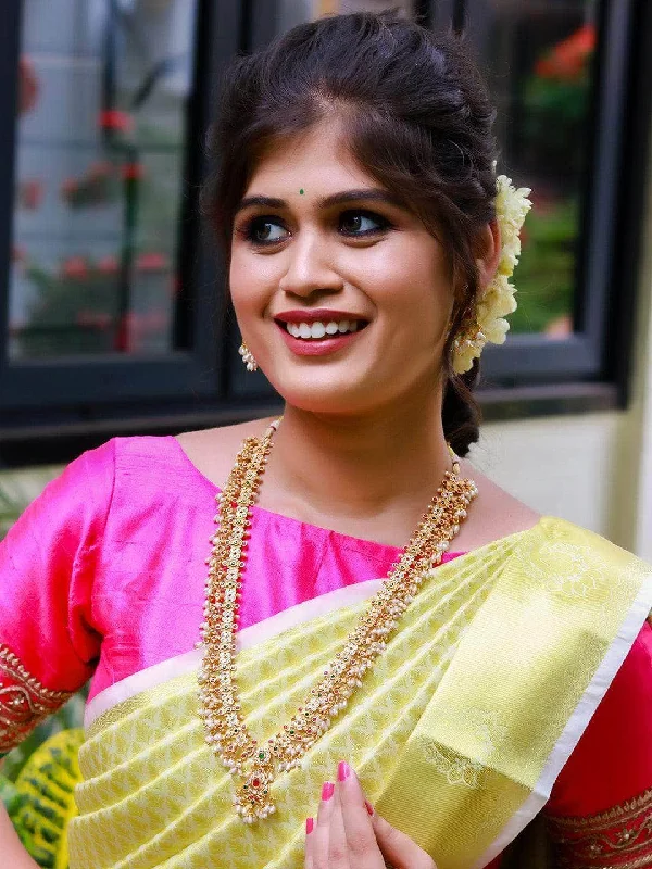 Upgrade Your Collection With Our Limited-Time Jewelry Sale Kempu Pearl Long Necklace Temple Jewellery Set Upgrade Your Collection With Our Limited-Time Jewelry Sale Kempu Pearl Long Necklace Temple Jewellery Set