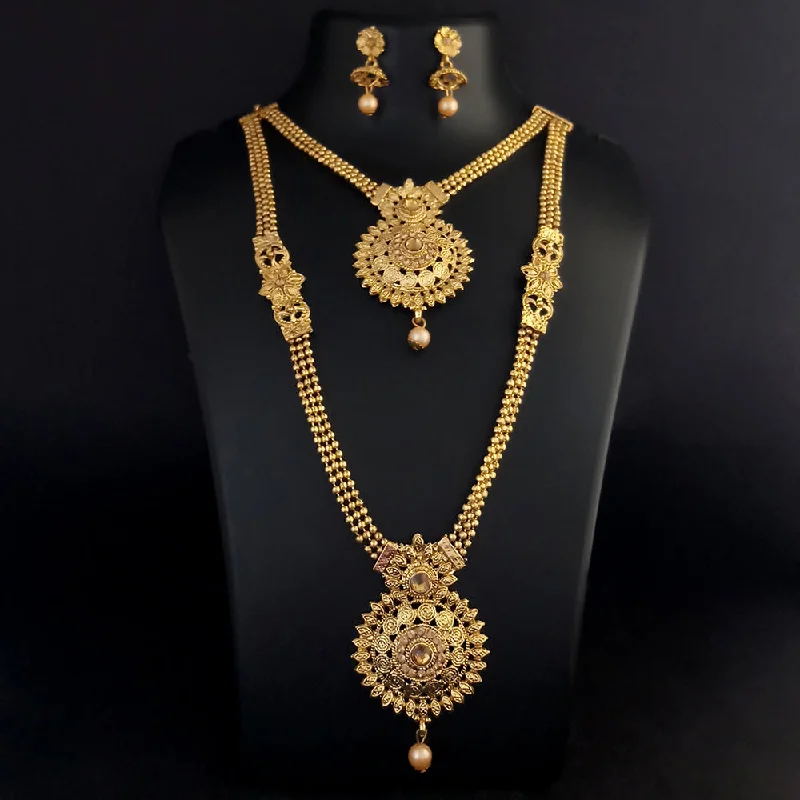 Your Perfect Accessory Now At The Best Price Kriaa Double Layer Gold Plated Necklace Set Your Perfect Accessory Now At The Best Price Kriaa Double Layer Gold Plated Necklace Set
