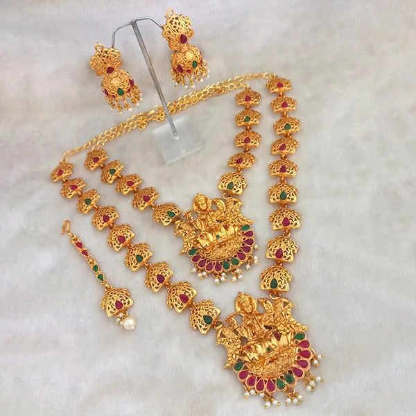 Stunning Jewelry At Even More Stunning Prices Kriaa Maroon Stone Double Gold Plated Necklace Set - 1113711 Stunning Jewelry At Even More Stunning Prices Kriaa Maroon Stone Double Gold Plated Necklace Set - 1113711
