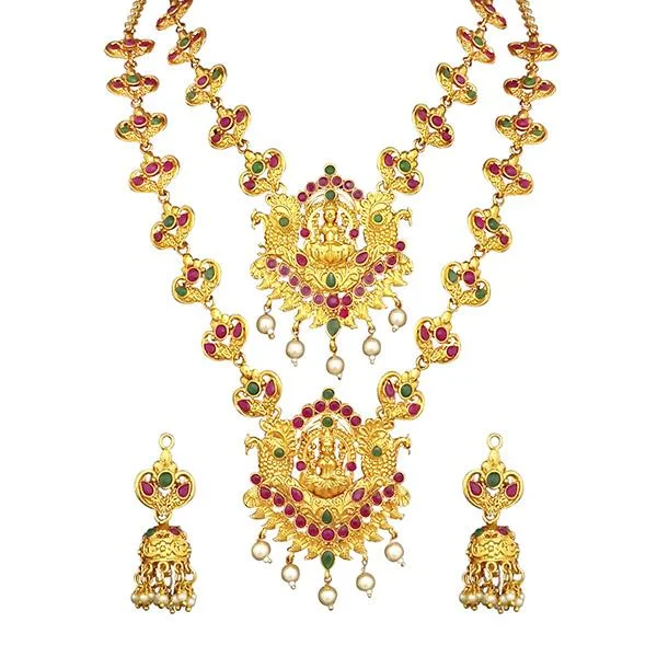 Timeless Elegance, Temporary Discounts – Act Fast Kriaa Maroon Stone Double Gold Plated Necklace Set - 1113731 Timeless Elegance, Temporary Discounts – Act Fast Kriaa Maroon Stone Double Gold Plated Necklace Set - 1113731
