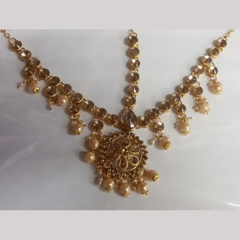 Gorgeous Jewelry, Limited-Time Savings Kumavat Jewels Gold Plated Kundan Stone & Beads Maang Tikka