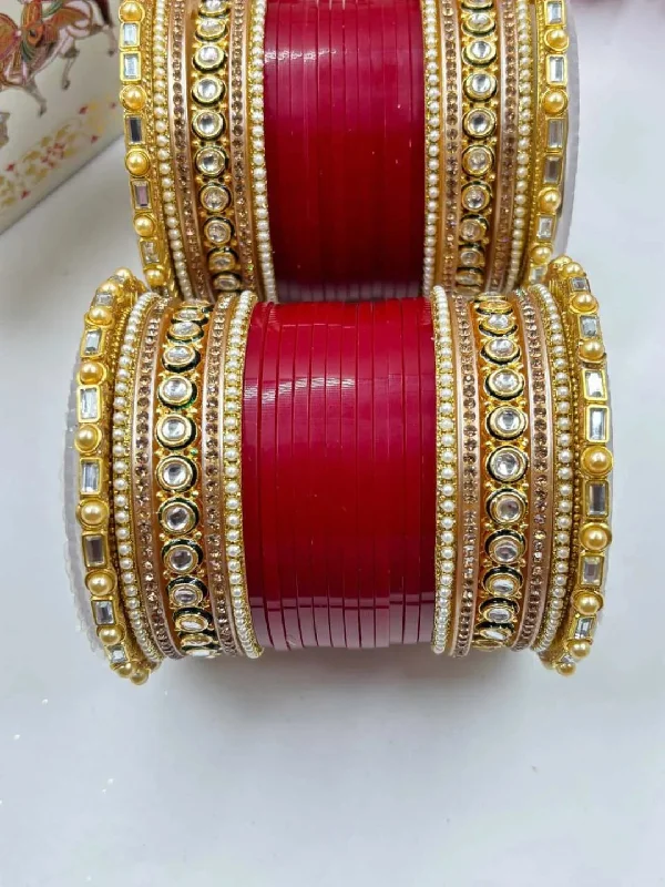 Versatile Layering Jewelry For Effortless Chic Kundan Studded Punjabi Bridal Chooda Versatile Layering Jewelry For Effortless Chic Kundan Studded Punjabi Bridal Chooda