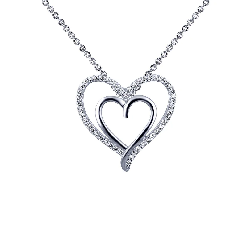 Shop Dazzling Jewelry At The Best Prices Lafonn Simulated Diamond Double Heart Necklace P0150CLP Shop Dazzling Jewelry At The Best Prices Lafonn Simulated Diamond Double Heart Necklace P0150CLP