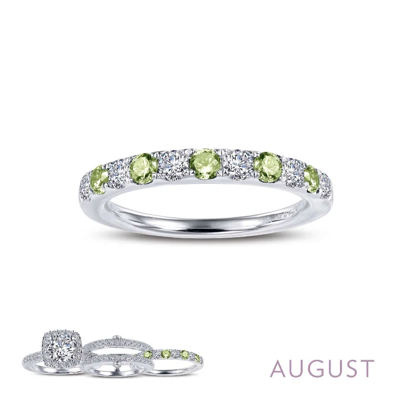 Personalized Engraved Jewelry For Meaningful Gifts Lafonn Simulated Diamond & Genuine Peridot August Birthstone Stackable Ring BR004PDP Personalized Engraved Jewelry For Meaningful Gifts Lafonn Simulated Diamond & Genuine Peridot August Birthstone Stackable Ring BR004PDP