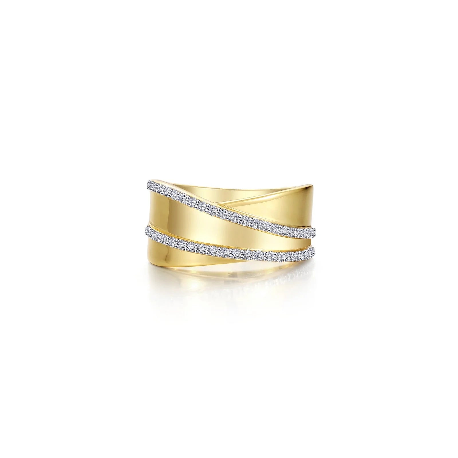 Chic, Trendy, And Affordable Jewelry Sale Lafonn Simulated Diamond Statement Criss-Cross Wide Band R0527CLT06 Chic, Trendy, And Affordable Jewelry Sale Lafonn Simulated Diamond Statement Criss-Cross Wide Band R0527CLT06