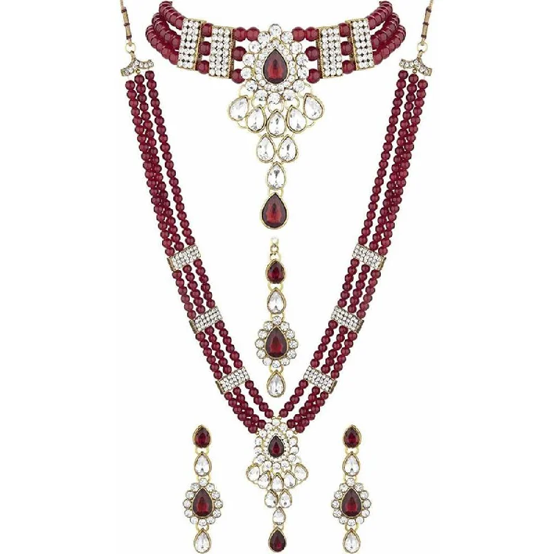 Limited-Stock Jewelry Sale – Shop Before It's Gone Mahi Ethnic Gold Plated Maroon and White Kundan Necklace set for Women VNCJ100158Mar Limited-Stock Jewelry Sale – Shop Before It's Gone Mahi Ethnic Gold Plated Maroon and White Kundan Necklace set for Women VNCJ100158Mar