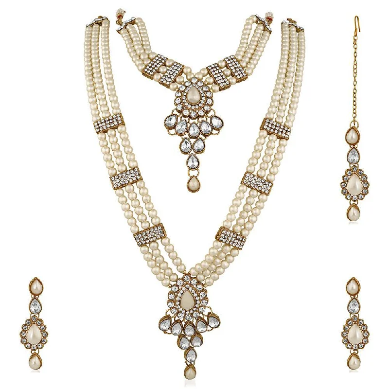 Seasonal Jewelry Clearance – Best Styles At The Lowest Prices Mahi Ethnic Gold Plated White Kundan Necklace Earring & Maangtikka For Women (VNCJ100158Wht) Seasonal Jewelry Clearance – Best Styles At The Lowest Prices Mahi Ethnic Gold Plated White Kundan Necklace Earring & Maangtikka For Women (VNCJ100158Wht)