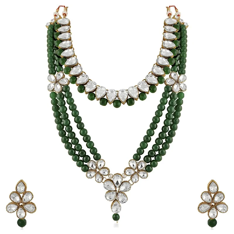 Last Chance To Shop High-End Jewelry At Markdown Prices Mahi Traditional Ethnic Jewellery Set with Kundan and Green Beads For Women (VNCJ100216) Last Chance To Shop High-End Jewelry At Markdown Prices Mahi Traditional Ethnic Jewellery Set with Kundan and Green Beads For Women (VNCJ100216)