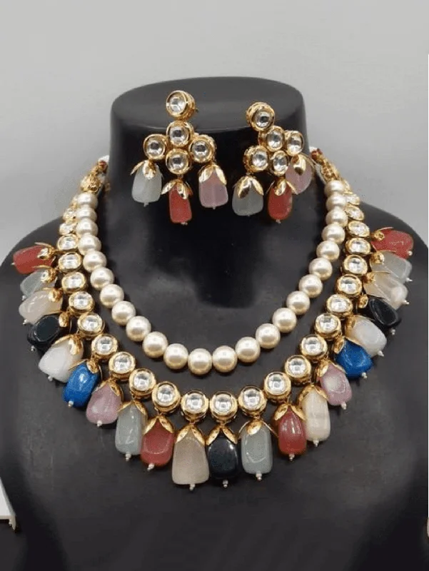 Shine Without Limits – Jewelry Sale Happening Now Moti Kundan Beads Necklace Set