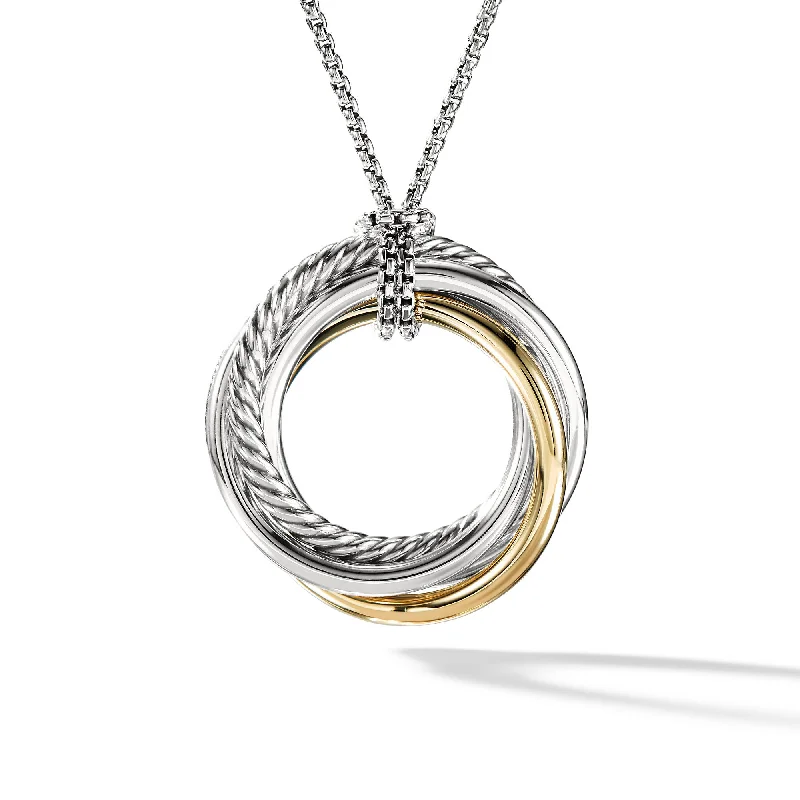 Beautiful Jewelry, Breathtaking Discounts – Hurry In Crossover Pendant Necklace in Sterling Silver with 14K Yellow Gold\, 37mm Beautiful Jewelry, Breathtaking Discounts – Hurry In Crossover Pendant Necklace in Sterling Silver with 14K Yellow Gold\, 37mm