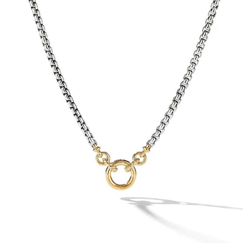 Shop Elegant Jewelry At Unbeatable Prices Smooth Amulet Vehicle Box Chain Necklace in Sterling Silver with 18K Yellow Gold\, 3.6mm Shop Elegant Jewelry At Unbeatable Prices Smooth Amulet Vehicle Box Chain Necklace in Sterling Silver with 18K Yellow Gold\, 3.6mm