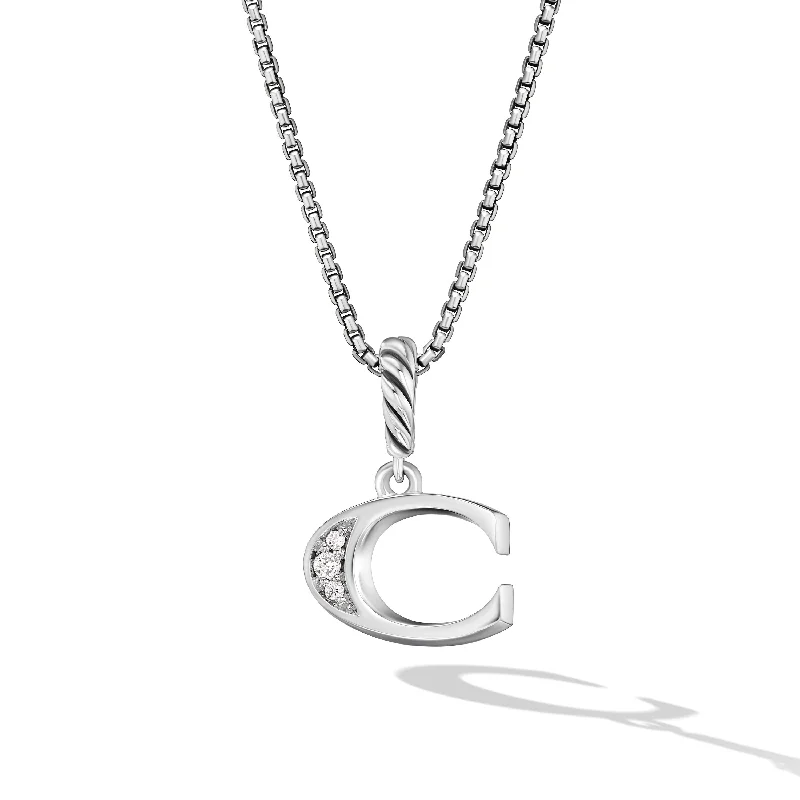 Affordable Glamour – Premium Jewelry At Special Prices Pavé Initial Pendant Necklace in Sterling Silver with Diamond C Affordable Glamour – Premium Jewelry At Special Prices Pavé Initial Pendant Necklace in Sterling Silver with Diamond C