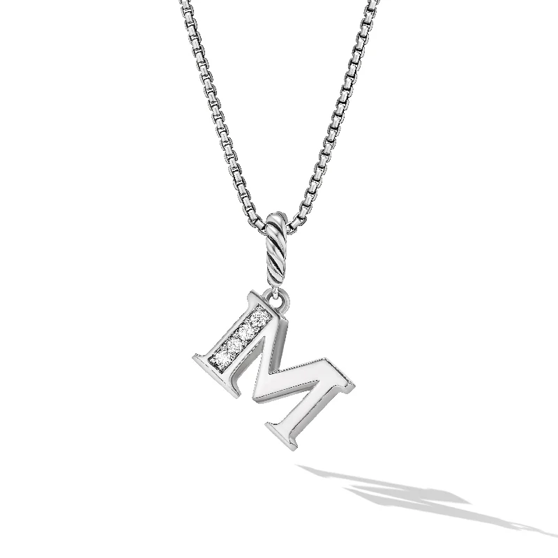 Seasonal Jewelry Sale – Upgrade Your Style Today Pavé Initial Pendant Necklace in Sterling Silver with Diamond M Seasonal Jewelry Sale – Upgrade Your Style Today Pavé Initial Pendant Necklace in Sterling Silver with Diamond M