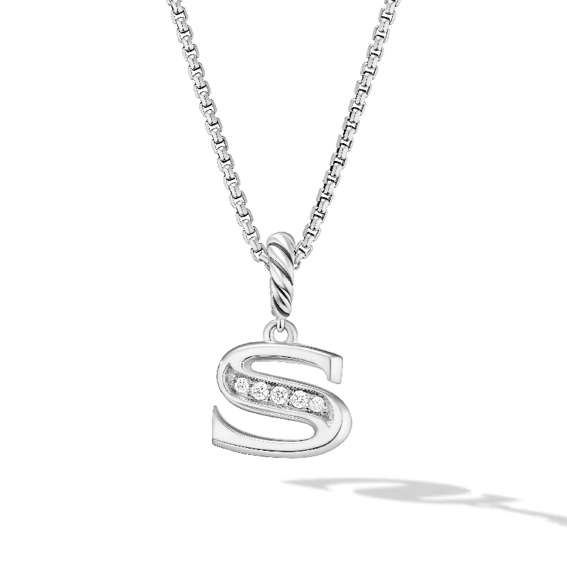 Buy More, Save More On Stunning Jewelry Pieces Pavé Initial Pendant Necklace in Sterling Silver with Diamond S Buy More, Save More On Stunning Jewelry Pieces Pavé Initial Pendant Necklace in Sterling Silver with Diamond S