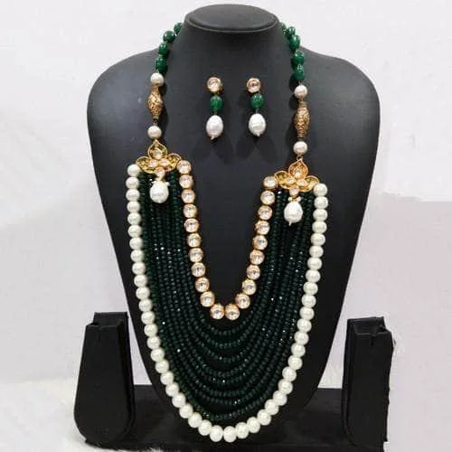 Delicate Crystal Jewelry For Sophisticated Charm Onex And Moti Layered Long Necklace Set Delicate Crystal Jewelry For Sophisticated Charm Onex And Moti Layered Long Necklace Set