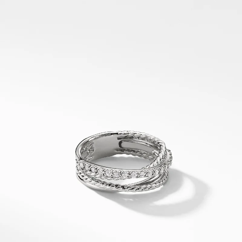 Shop Signature Jewelry Styles At Exclusive Prices Crossover Band Ring in Sterling Silver with Diamonds\, 6.8mm Shop Signature Jewelry Styles At Exclusive Prices Crossover Band Ring in Sterling Silver with Diamonds\, 6.8mm