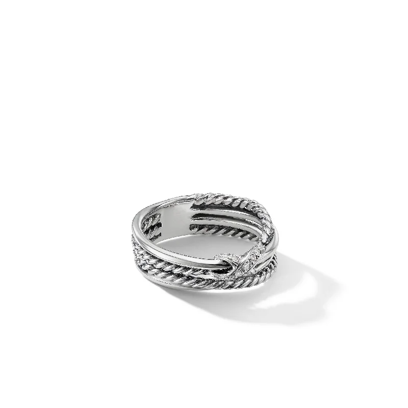 Don't Miss Out – Shop Elegant Jewelry For Less X Crossover Band Ring in Sterling Silver with Diamonds\, 6mm