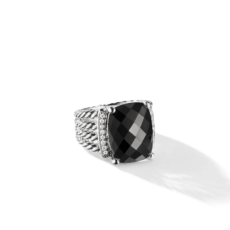 Save On Luxury Jewelry Pieces – Limited-Time Offers Wheaton® Ring in Sterling Silver with Black Onyx and Diamonds\, 16mm Save On Luxury Jewelry Pieces – Limited-Time Offers Wheaton® Ring in Sterling Silver with Black Onyx and Diamonds\, 16mm