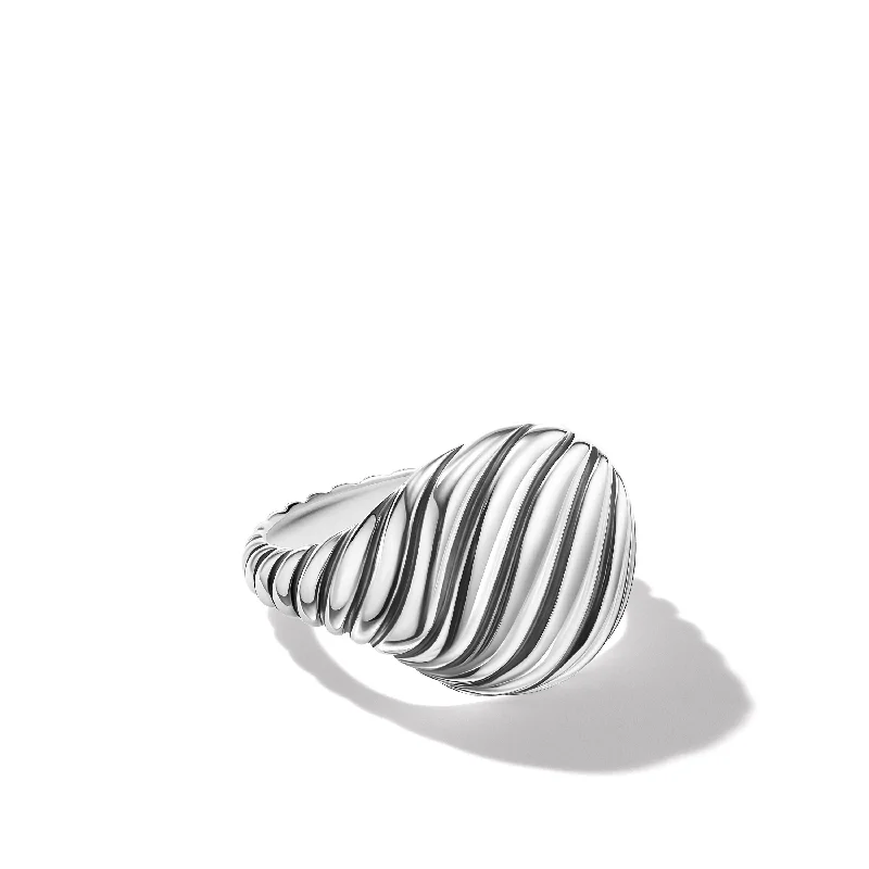 Stunning Statement Jewelry, Unbeatable Discounts Sculpted Cable Pinky Ring in Sterling Silver\, 13mm Stunning Statement Jewelry, Unbeatable Discounts Sculpted Cable Pinky Ring in Sterling Silver\, 13mm