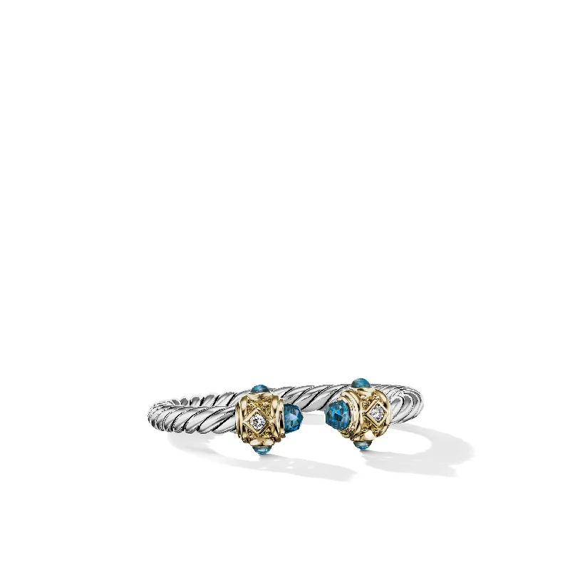Get Ready To Sparkle – Special Jewelry Discounts Renaissance Ring in Sterling Silver with 14K Yellow Gold, Hampton Blue Topaz and Diamonds, 2.3mm Get Ready To Sparkle – Special Jewelry Discounts Renaissance Ring in Sterling Silver with 14K Yellow Gold, Hampton Blue Topaz and Diamonds, 2.3mm