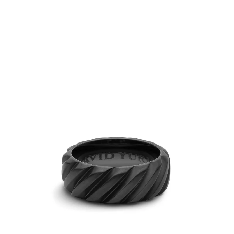 Flash Sale On Elegant Jewelry – Don't Miss Out Modern Cable Band Ring in Black Titanium\, 9mm Flash Sale On Elegant Jewelry – Don't Miss Out Modern Cable Band Ring in Black Titanium\, 9mm